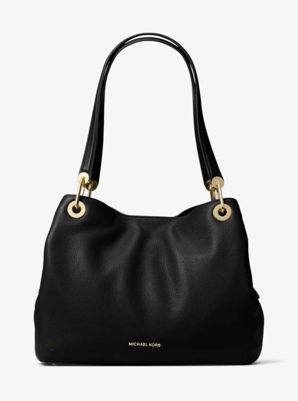 Damske Taška Cez Rameno Michael Kors Raven Large Leather Čierne - Kabelky Michael Kors Obchod | EOPMS-4925